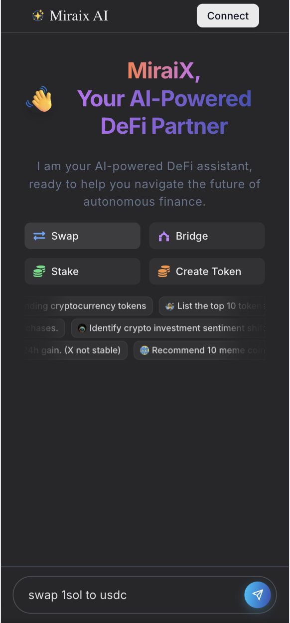MiraiX Mobile App Interface